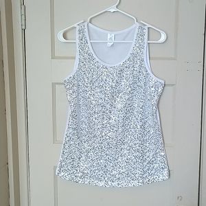 4/$20❤️Avon Size M White Sequin Tank Top